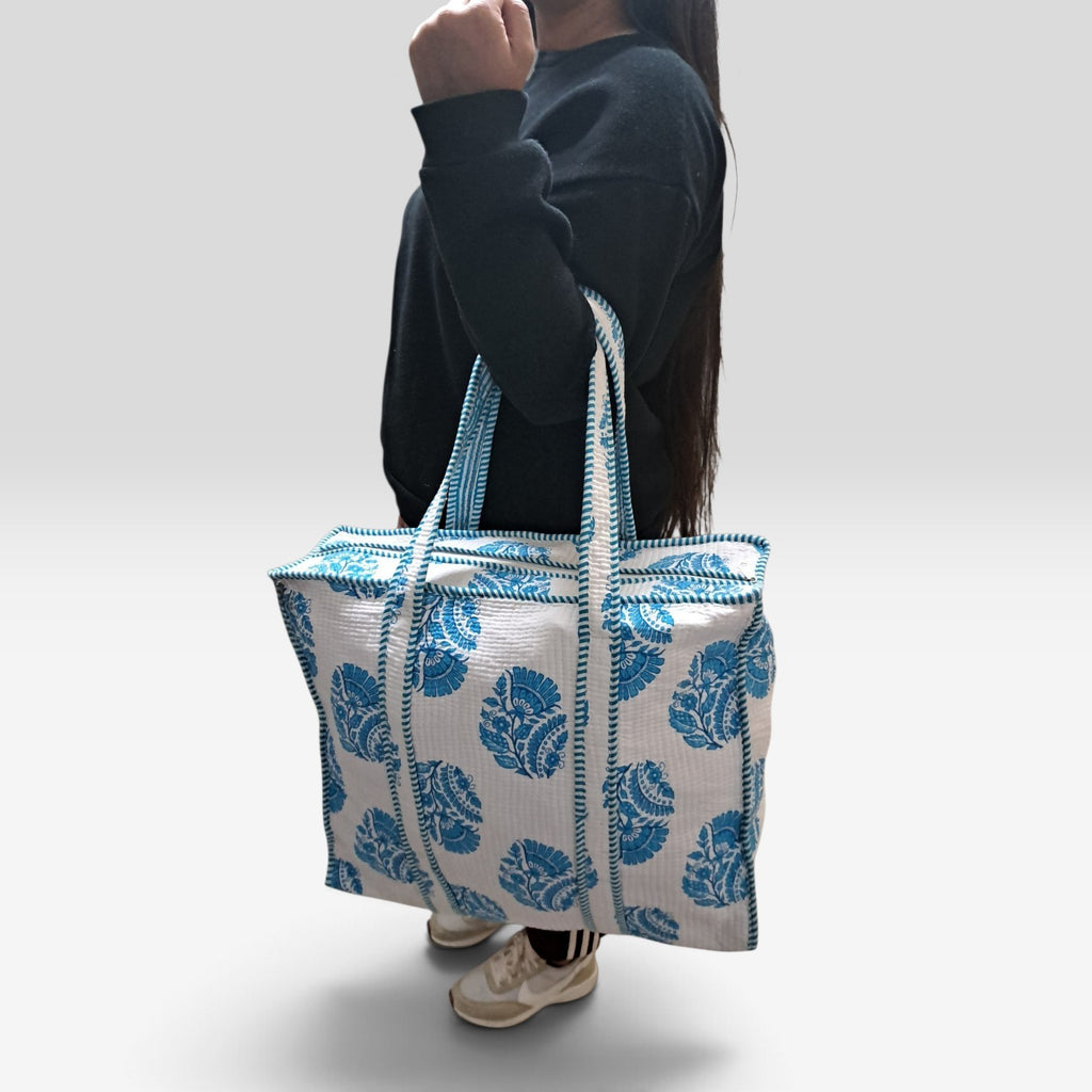 Bolso Shopper floral azul - Indian style