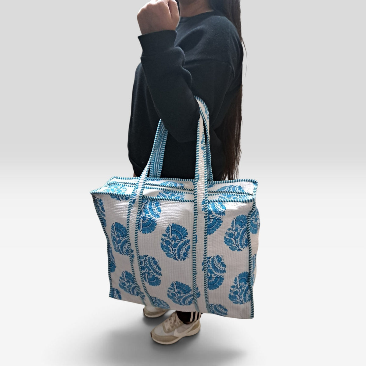 Bolso Shopper floral azul - Indian style